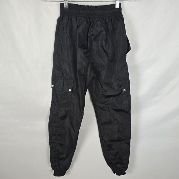 PrettyLittleThing Jogging Pants Juniors 1 Black Cargo Like Elastic Waist & Cuff - Picture 1 of 10